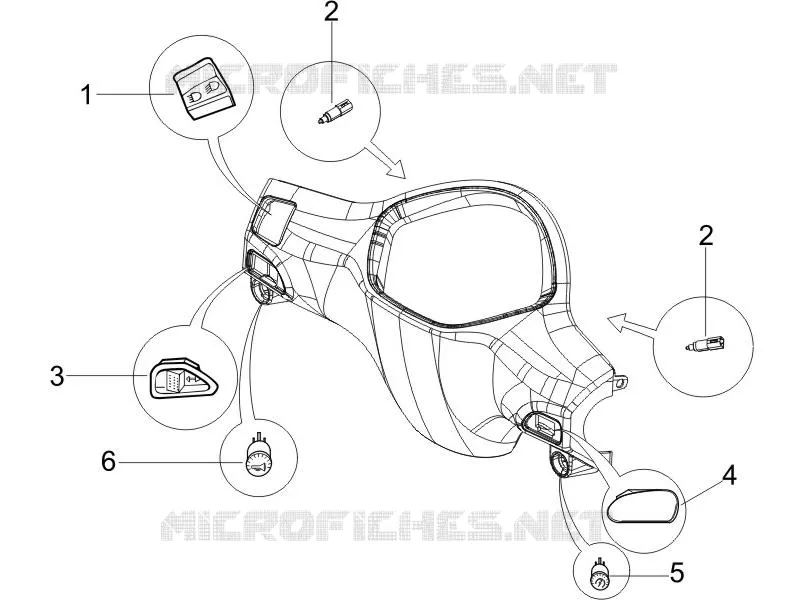Inverseurs - Commutateurs - Boutons - Interrupteurs PIAGGIO PIAGGIO-SCOOTER 200 LIBERTY 2006  Liberty 4T Sport