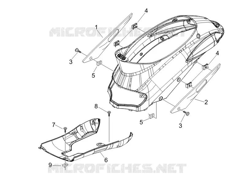 Couvertures laterales - Spoiler PIAGGIO PIAGGIO-SCOOTER 200 LIBERTY 2006  Liberty 4T Sport E3