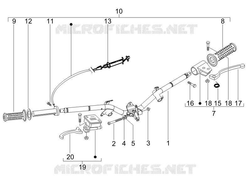 Guidon - Maître cylindre PIAGGIO PIAGGIO-SCOOTER 200 LIBERTY 2007  Liberty 4T Sport E3