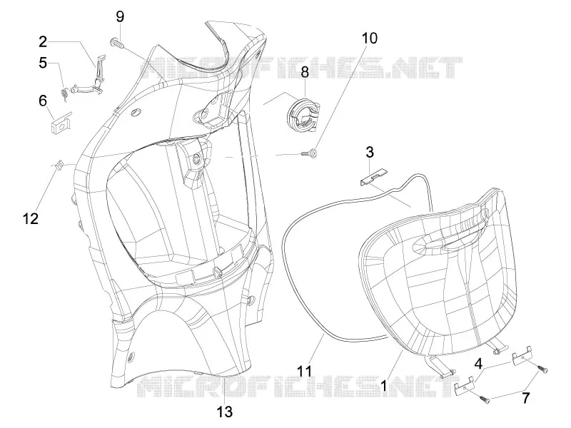 Coffre avant - Contre-tablier PIAGGIO PIAGGIO-SCOOTER 50 LIBERTY 2006  Liberty 2T
