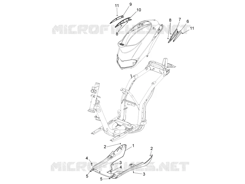 Couvertures laterales - Spoiler PIAGGIO PIAGGIO-SCOOTER 50 LIBERTY 2011  Liberty 2T MOC
