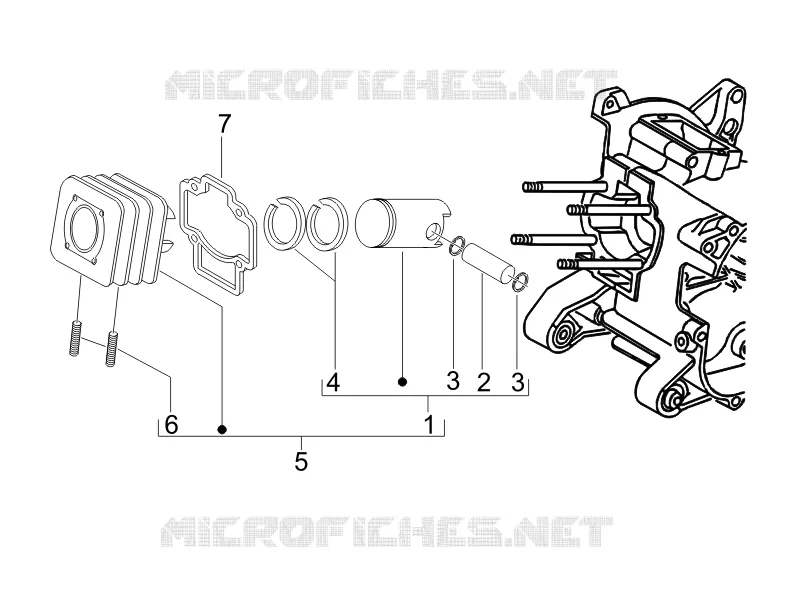 Groupe cylindre-piston-axe PIAGGIO PIAGGIO-SCOOTER 50 LIBERTY 2010  Liberty 2T MOC