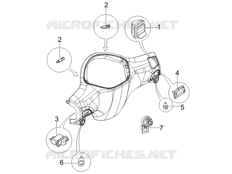 Inverseurs - Commutateurs - Boutons - Interrupteurs PIAGGIO PIAGGIO-SCOOTER 50 LIBERTY 2012  Liberty 2T MOC