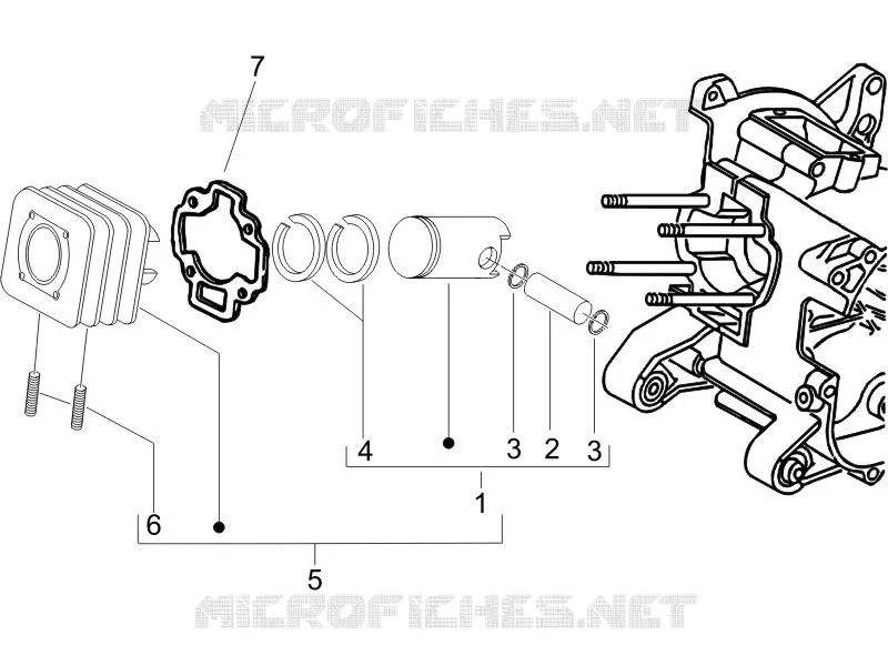 Groupe cylindre-piston-axe PIAGGIO PIAGGIO-SCOOTER 50 LIBERTY 2006  Liberty 2T Sport