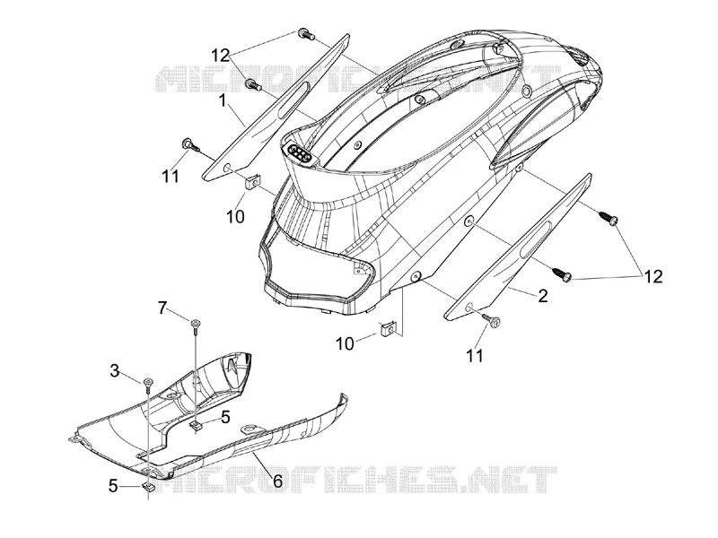 Couvertures laterales - Spoiler PIAGGIO PIAGGIO-SCOOTER 50 LIBERTY 2006  Liberty 2T Sport