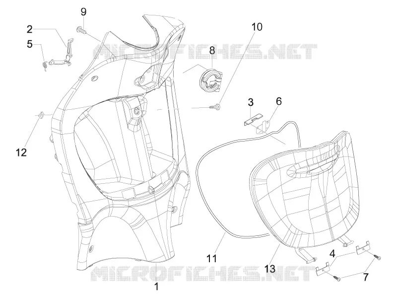 Coffre avant - Contre-tablier PIAGGIO PIAGGIO-SCOOTER 50 LIBERTY 2008  Liberty 2T Sport