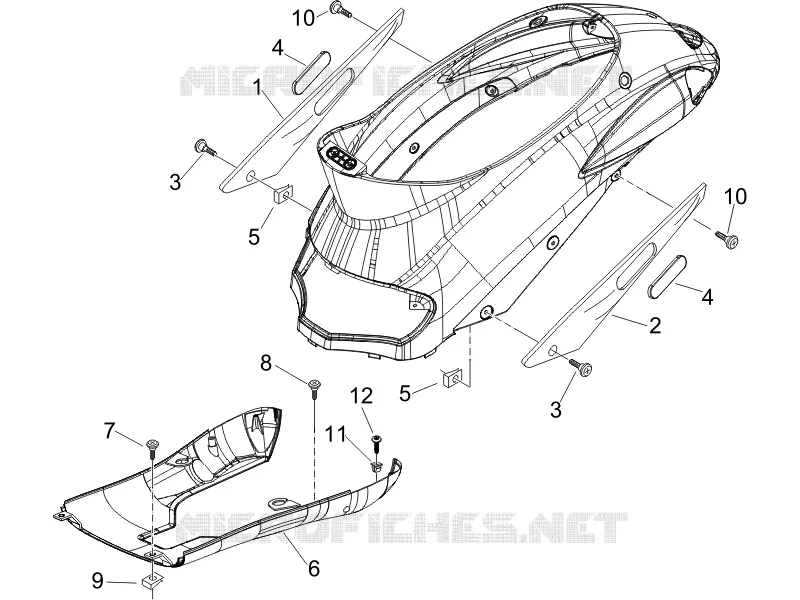 Couvertures laterales - Spoiler PIAGGIO PIAGGIO-SCOOTER 50 LIBERTY 2007  Liberty 2T Sport