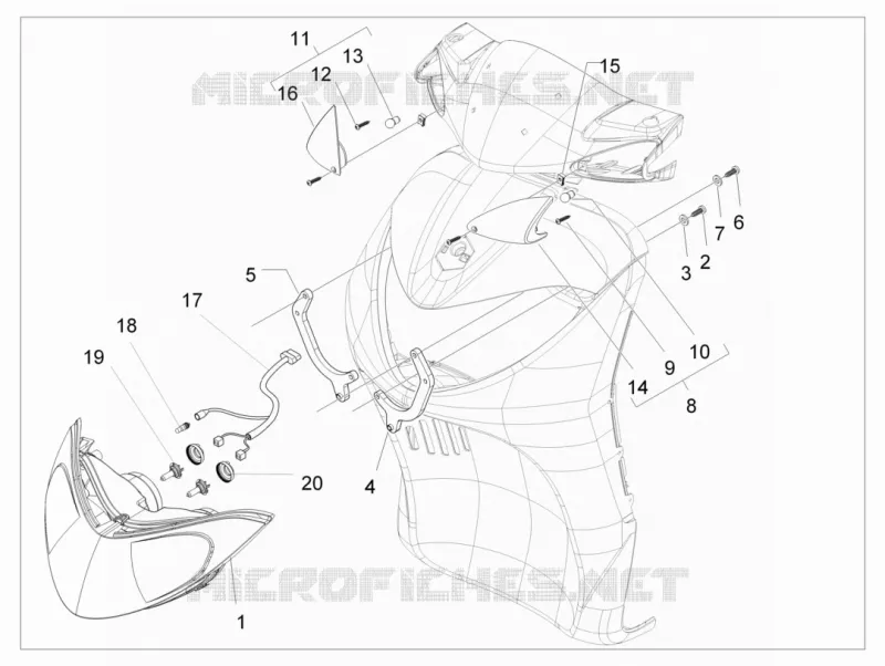 Eclairages avant - Clignotants PIAGGIO PIAGGIO-SCOOTER 50 LIBERTY 2007  Liberty 2T Sport