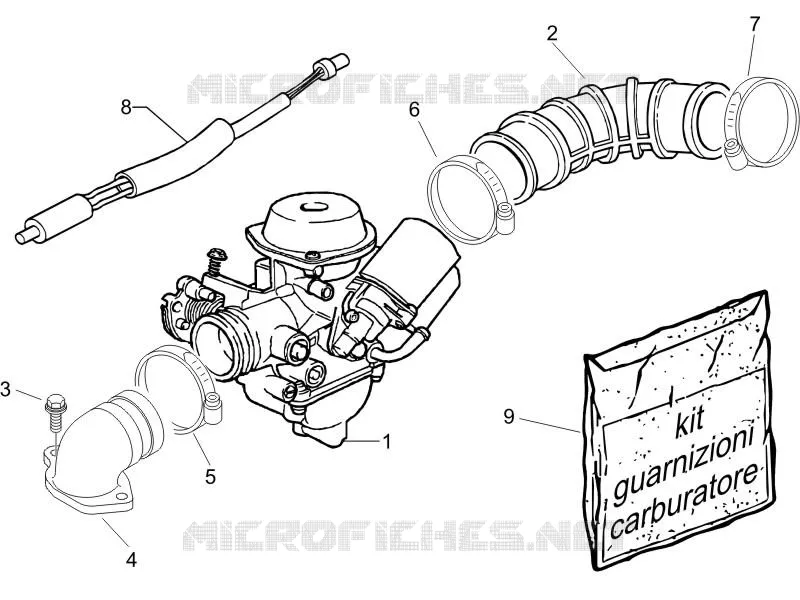 Carburateur complet - Raccord d'admission PIAGGIO PIAGGIO-SCOOTER 50 LIBERTY 2008  Liberty 4T