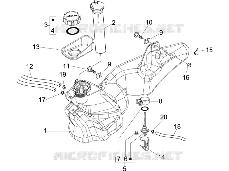 Réservoir carburant PIAGGIO PIAGGIO-SCOOTER 50 LIBERTY 2007  Liberty 4T