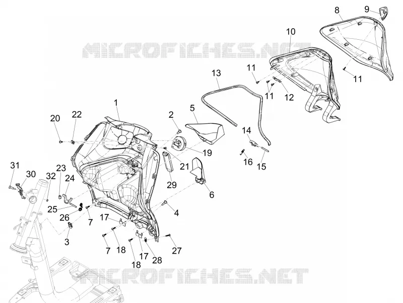 Coffre avant - Contre-tablier PIAGGIO PIAGGIO-SCOOTER 50 LIBERTY 2021  Liberty 4T 3V