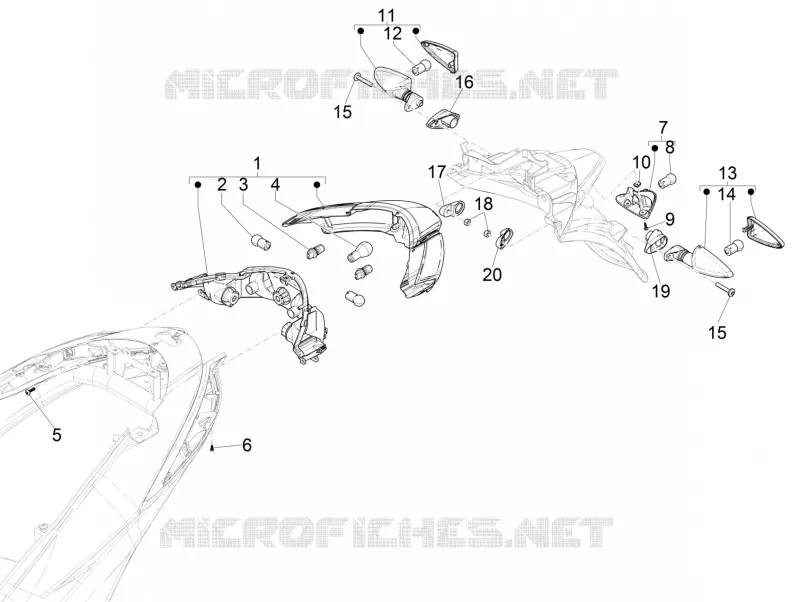 Eclairages arrière - Clignotants PIAGGIO PIAGGIO-SCOOTER 50 LIBERTY 2022  Liberty 4T 3V