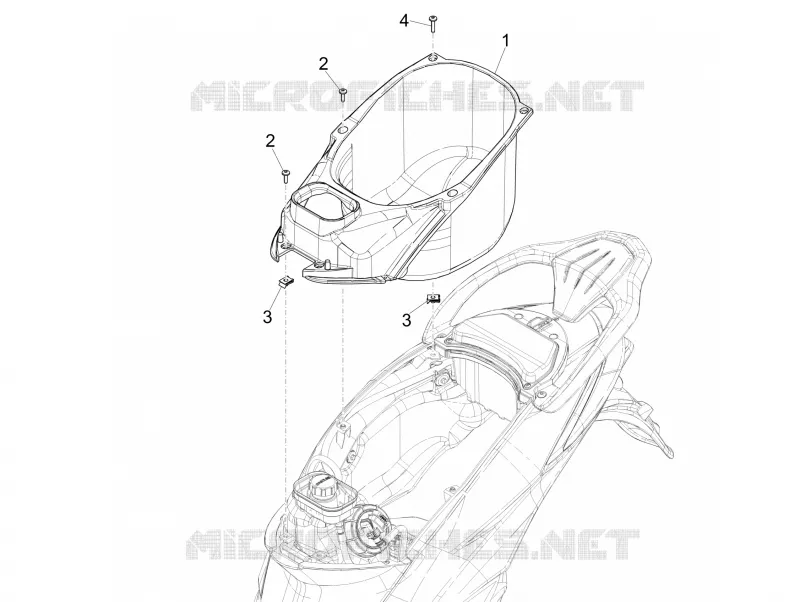 Logement casque - Dessous de selle PIAGGIO PIAGGIO-SCOOTER 50 LIBERTY 2022  Liberty 4T 3V