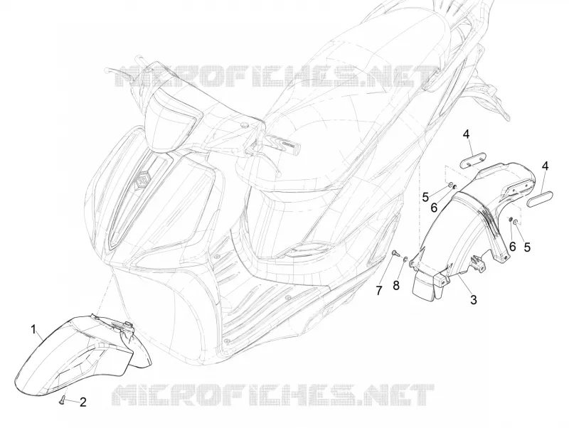 Logement roue - Garde boue PIAGGIO PIAGGIO-SCOOTER 50 LIBERTY 2023  Liberty 4T 3V