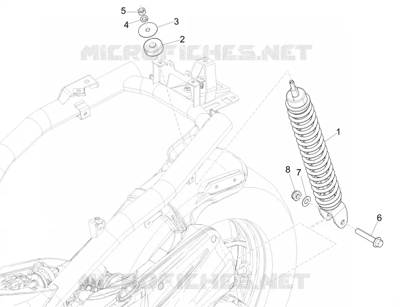 Suspension arrière - Amortisseur/s PIAGGIO PIAGGIO-SCOOTER 50 LIBERTY 2022  Liberty 4T 3V