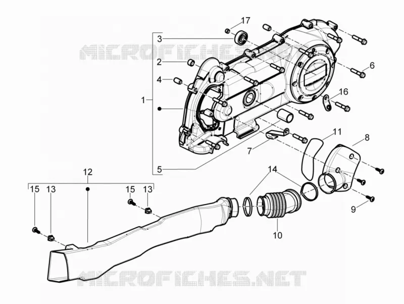 Couvercle carter - Refoidissement carter PIAGGIO PIAGGIO-SCOOTER 50 LIBERTY 2016  Liberty 4T