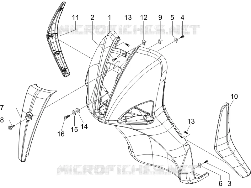 Tablier avant PIAGGIO PIAGGIO-SCOOTER 50 LIBERTY 2016  Liberty 4T