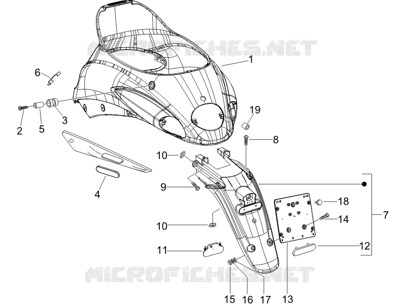 Couvercle arrière - Pare-boue PIAGGIO PIAGGIO-SCOOTER 50 LIBERTY 2010  Liberty 4T Delivery