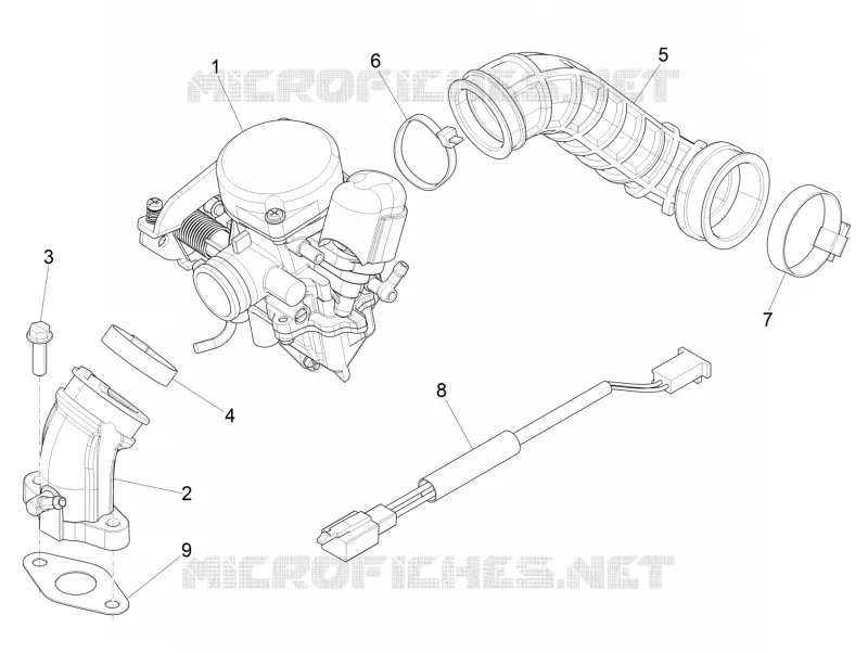 Carburateur complet - Raccord d'admission PIAGGIO PIAGGIO-SCOOTER 50 LIBERTY 2011  Liberty 4T Delivery