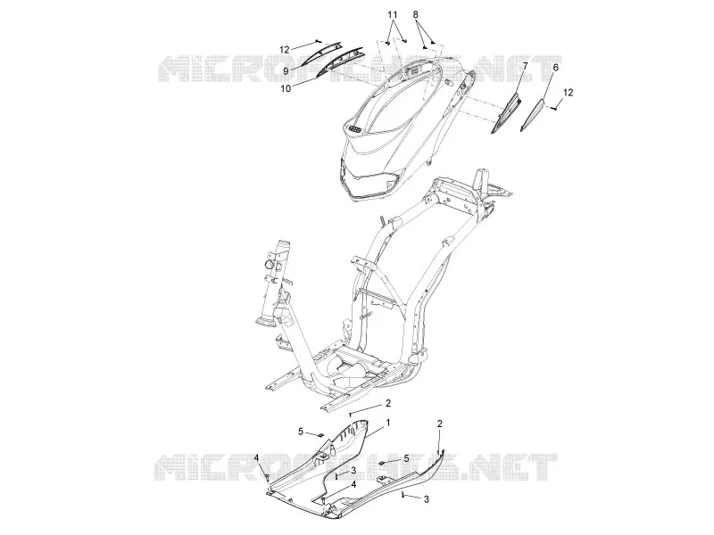 Couvertures laterales - Spoiler PIAGGIO PIAGGIO-SCOOTER 50 LIBERTY 2009  Liberty 4T MOC