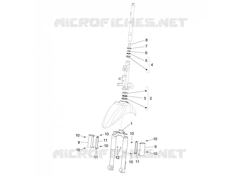 Fourche/tube direction - Ensemble butée dir. PIAGGIO PIAGGIO-SCOOTER 50 LIBERTY 2012  Liberty 4T MOC