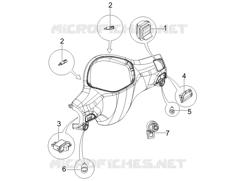 Inverseurs - Commutateurs - Boutons - Interrupteurs PIAGGIO PIAGGIO-SCOOTER 50 LIBERTY 2011  Liberty 4T MOC