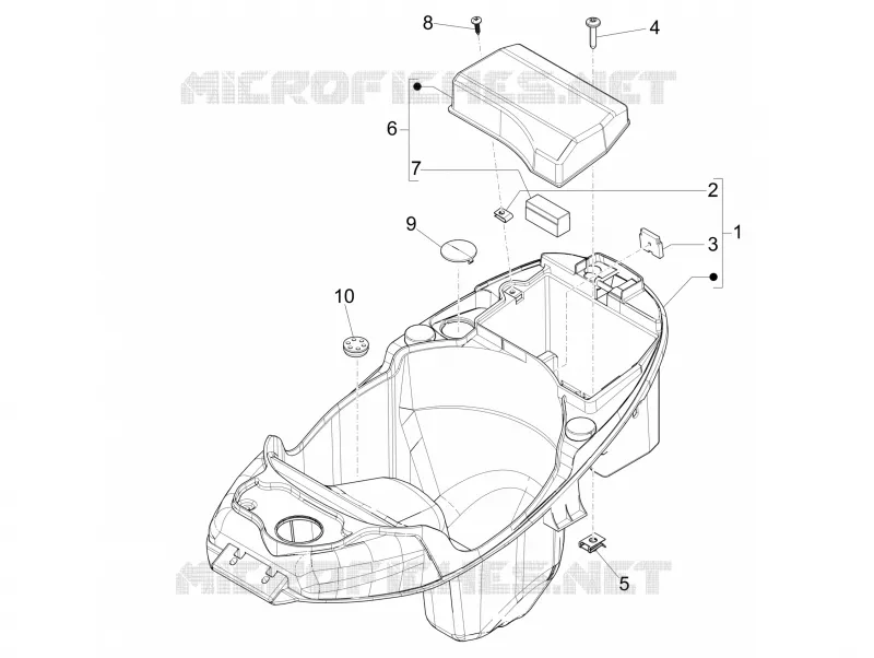 Logement casque - Dessous de selle PIAGGIO PIAGGIO-SCOOTER 50 LIBERTY 2012  Liberty 4T Delivery