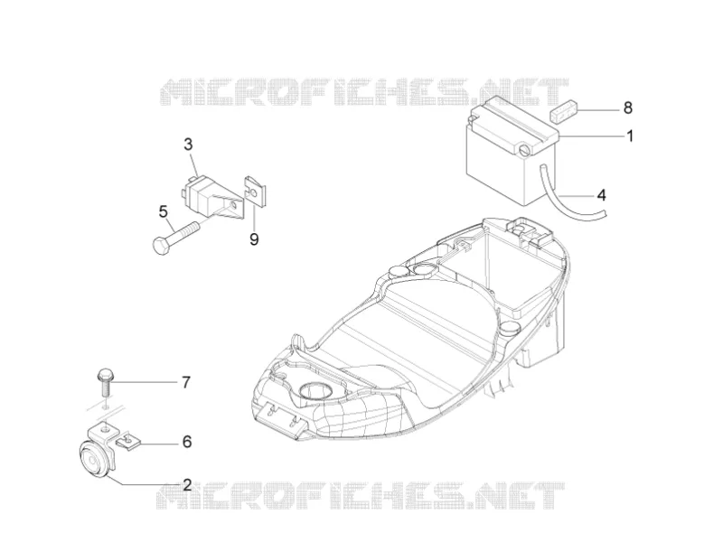 Relais - Batterie - Avertisseur sonore PIAGGIO PIAGGIO-SCOOTER 50 LIBERTY 2009  Liberty 4T MOC