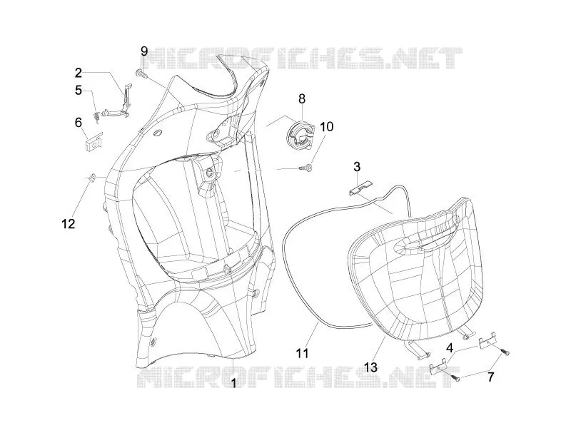 Coffre avant - Contre-tablier PIAGGIO PIAGGIO-SCOOTER 50 LIBERTY 2015  Liberty 4T PTT (B-NL)