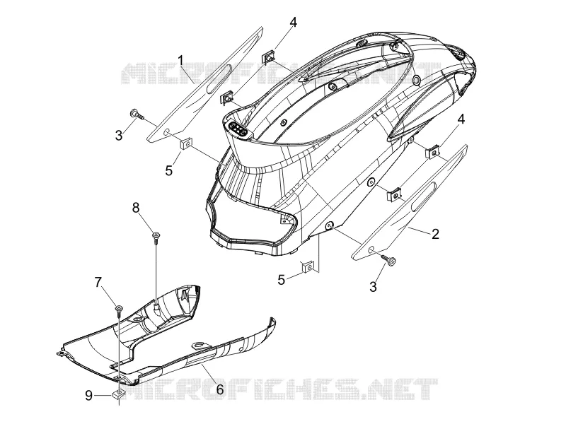 Couvertures laterales - Spoiler PIAGGIO PIAGGIO-SCOOTER 50 LIBERTY 2011  Liberty 4T PTT (B-NL)