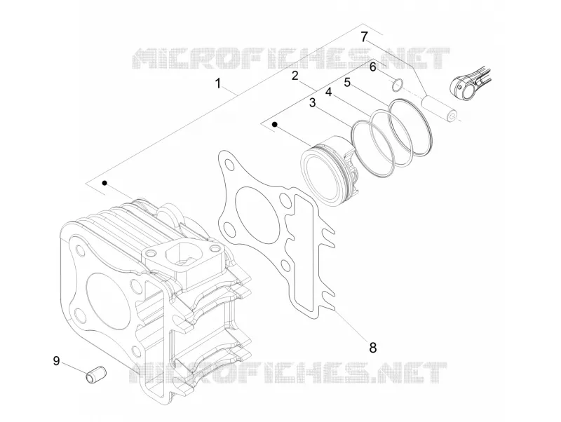Groupe cylindre-piston-axe PIAGGIO PIAGGIO-SCOOTER 50 LIBERTY 2017  Liberty 4T PTT (B-NL)