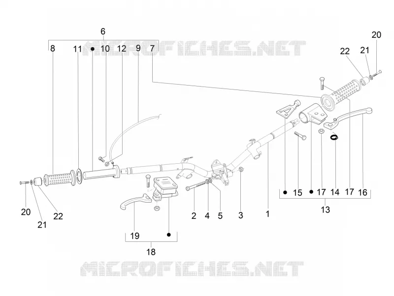 Guidon - Maître cylindre PIAGGIO PIAGGIO-SCOOTER 50 LIBERTY 2009  Liberty 4T PTT (B-NL)