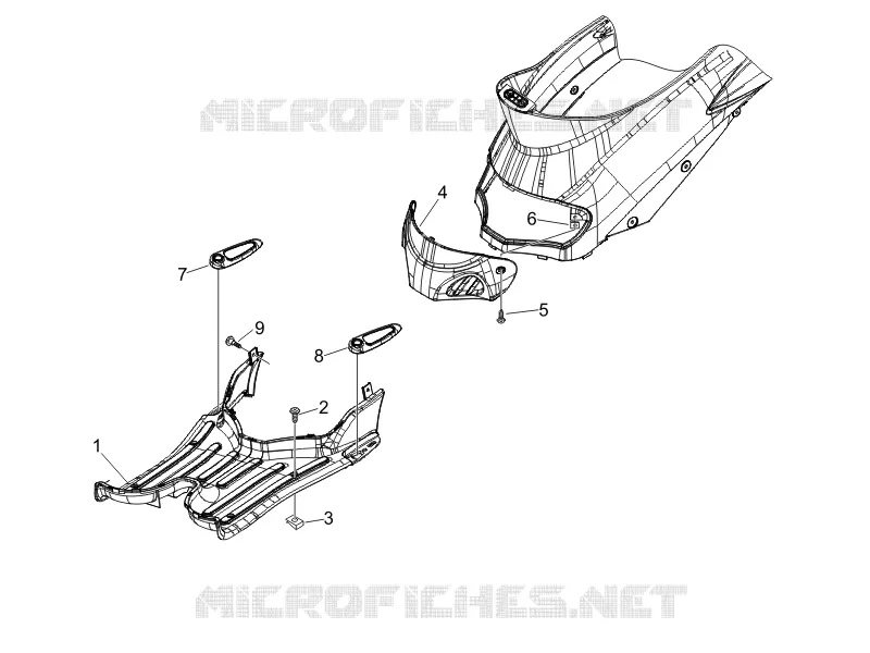 Protection centrale - Repose-pieds PIAGGIO PIAGGIO-SCOOTER 50 LIBERTY 2010  Liberty 4T PTT (B-NL)