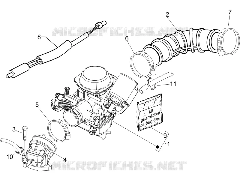 Carburateur complet - Raccord d'admission PIAGGIO PIAGGIO-SCOOTER 50 LIBERTY 2012  Liberty 4T PTT (D)