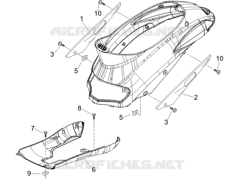 Couvertures laterales - Spoiler PIAGGIO PIAGGIO-SCOOTER 50 LIBERTY 2015  Liberty 4T PTT (D)