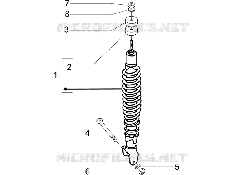 Suspension arrière - Amortisseur/s PIAGGIO PIAGGIO-SCOOTER 50 LIBERTY 2010  Liberty 4T PTT (D)