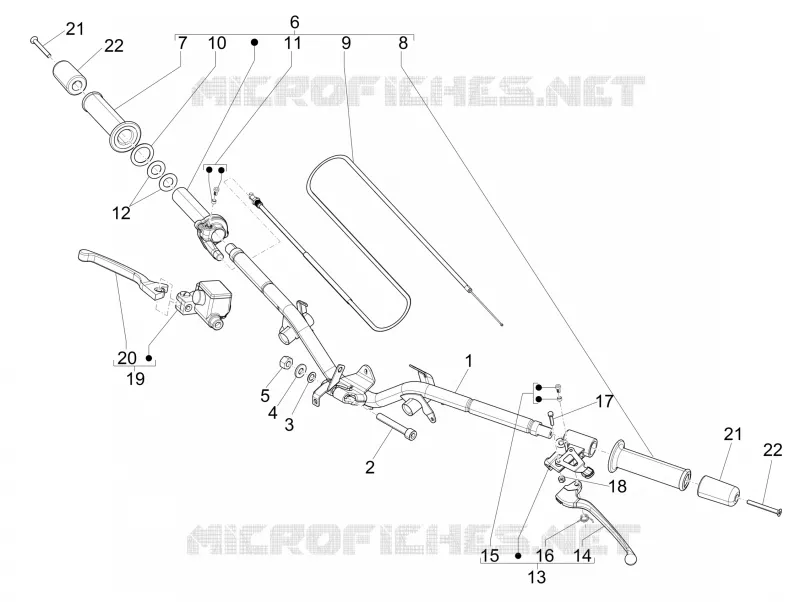Guidon - Maître cylindre PIAGGIO PIAGGIO-SCOOTER 50 LIBERTY 2015  Liberty 4T Delivery