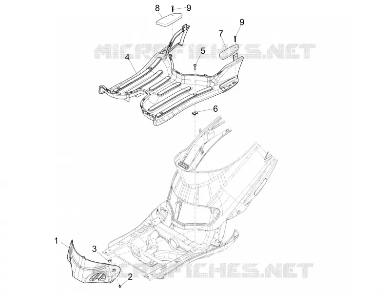 Protection centrale - Repose-pieds PIAGGIO PIAGGIO-SCOOTER 50 LIBERTY 2017  Liberty 4T PTT