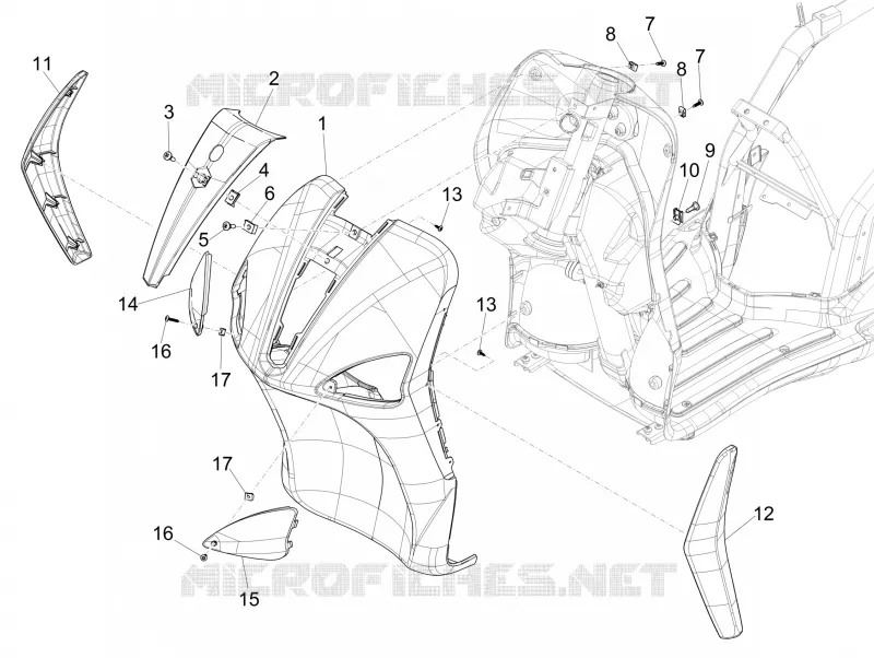 Tablier avant PIAGGIO PIAGGIO-SCOOTER 50 LIBERTY 2012  Liberty 4T PTT