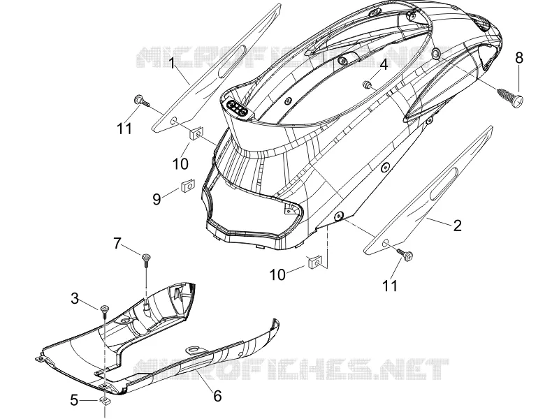 Couvertures laterales - Spoiler PIAGGIO PIAGGIO-SCOOTER 50 LIBERTY 2006  Liberty 4T Sport