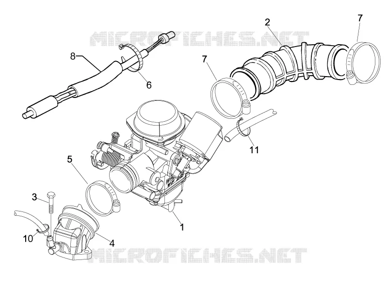 Carburateur complet - Raccord d'admission PIAGGIO PIAGGIO-SCOOTER 50 LIBERTY 2017  Liberty 4T Delivery