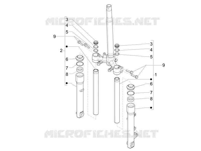 Composants de la fourche (Wuxi Top) PIAGGIO PIAGGIO-SCOOTER 50 LIBERTY 2016  Liberty iGet 4T 3V 25km/h