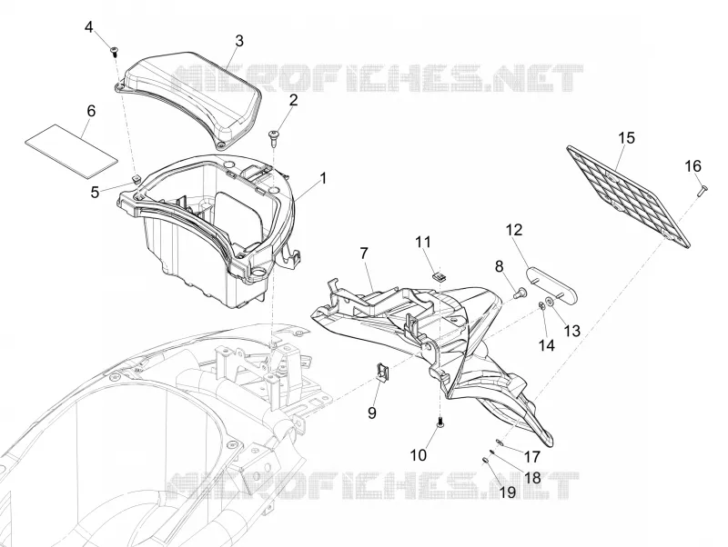 Couvercle arrière - Pare-boue PIAGGIO PIAGGIO-SCOOTER 50 LIBERTY 2013  Liberty 4T 