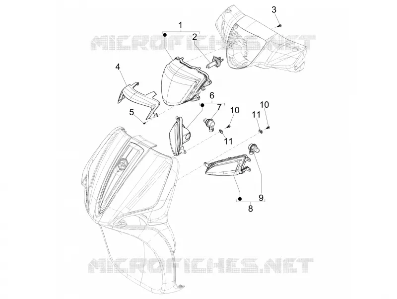 Eclairages avant - Clignotants PIAGGIO PIAGGIO-SCOOTER 50 LIBERTY 2017  Liberty iGet 4T 3V 25km/h