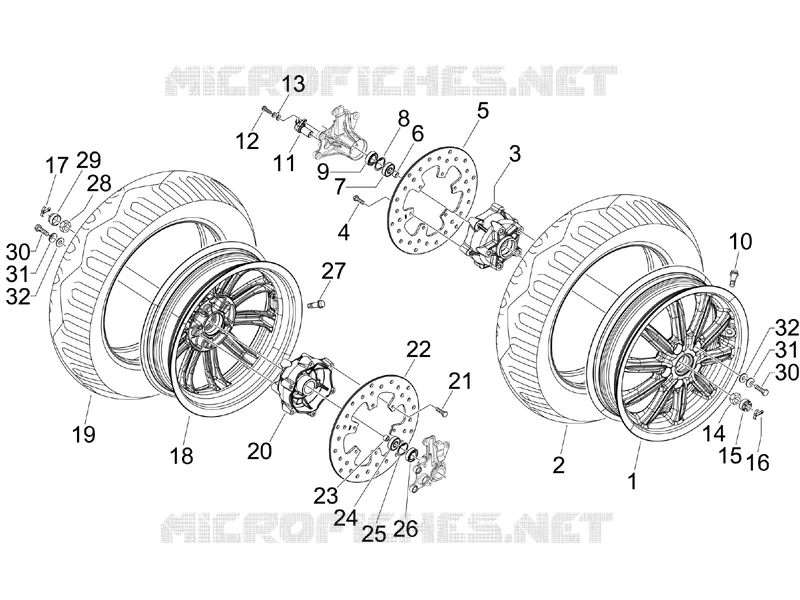 Roue avant PIAGGIO PIAGGIO-SCOOTER 125 MP3 2009  MP3 Ibrido