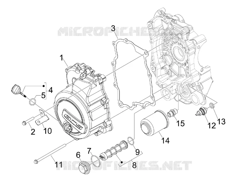 Couvercle volant magnetique - Filtre à huile PIAGGIO PIAGGIO-SCOOTER 125 MP3 2009  MP3 ie