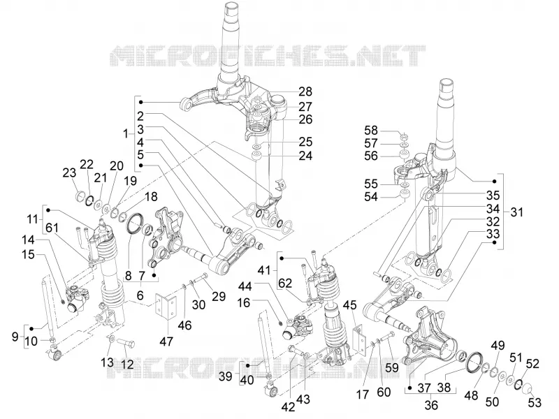 Composants de la fourche (Mingxing) PIAGGIO PIAGGIO-SCOOTER 125 MP3 2012  MP3 ie Touring