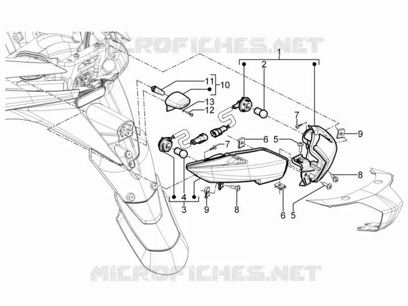 Eclairages arrière - Clignotants PIAGGIO PIAGGIO-SCOOTER 125 MP3 2011  MP3 YOUrban ERL