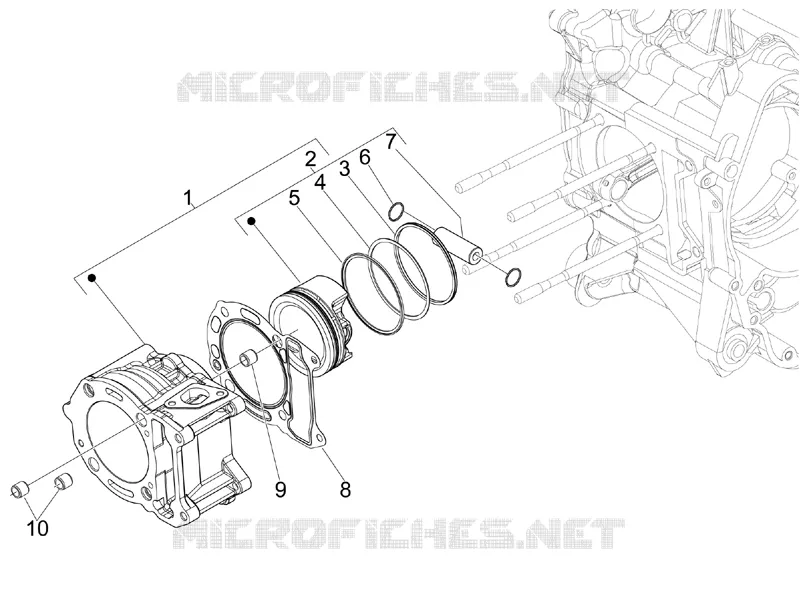 Groupe cylindre-piston-axe PIAGGIO PIAGGIO-SCOOTER 125 MP3 2011  MP3 YOUrban ERL