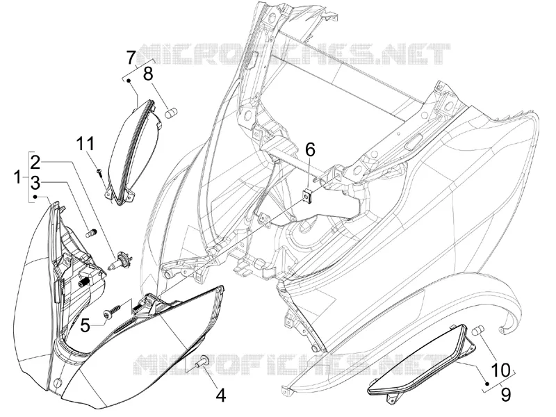 Eclairages avant - Clignotants PIAGGIO PIAGGIO-SCOOTER 250 MP3 2010  MP3 ie MIC
